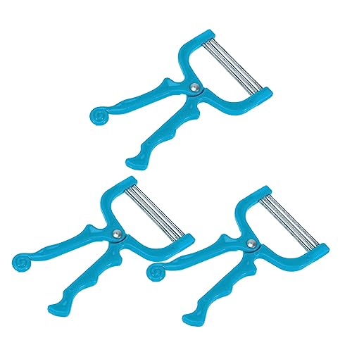 AUTSUPPL 3pcs Blue Face Hair Removal Spring Manual Epilator for Women Gentle Accurate Safe