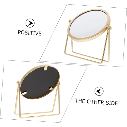 Miroir de maquillage pivotant doré pour table et bureau de coiffure - 8