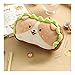 QIFFIY Kawaii Doll Peluche Hamburguesa Dog Case Lápiz Estudiante Papelería Lápiz Bolso Linda Capacidad Lienzo Bolsa de Almacenamiento Suministros Escolares (Color : Dog)