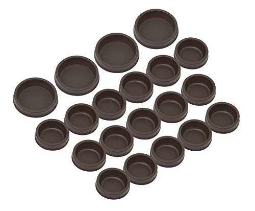 Lot de 20 Patins à roulettes en Plastique ABS Marron pour sécuriser Les Pieds et Les Pieds de Meubles - Idéal pour protéger Les Tapis et Les sols en Bois Dur de C Cover