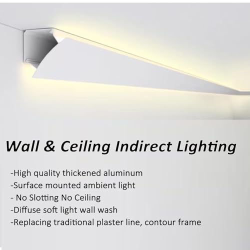 Iluminación de borde de techo sin obras usando moldura LED moderna 4