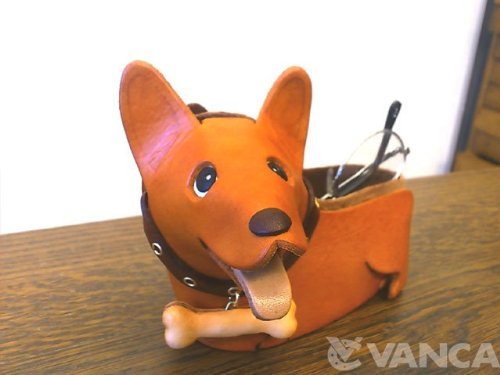 Amazon.co.jp: 本革 メガネスタンド コーギー 【VANCA】【日本製
