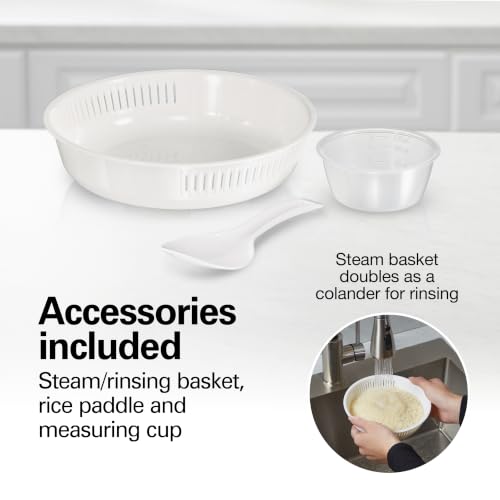 Hamilton Beach Digital Programmable Rice Cooker & Food Steamer, 8 Cups Cooked (4 Uncooked), With Steam & Rinse Basket, Stainless Steel (37518) - image 8