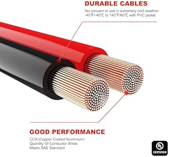Jumper Cables for car, UL-Listed 8 Gauge 12 Feet Heavy Duty Booster Cables with Carry Bag (8AWG x 12Ft)