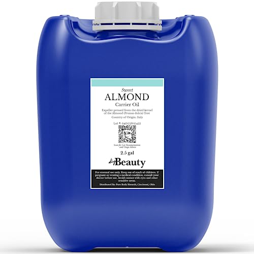 Bulk Sweet Almond Oil - Large 2.5 Gallon Jerrican, Cold Pressed 1...