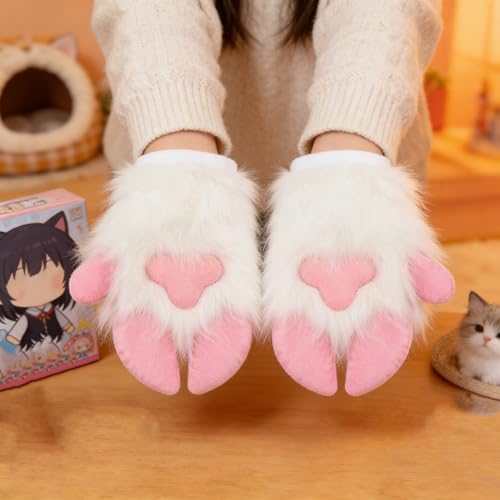Guantes de agarre de anime de felpa para evitar manos descubiertas 3