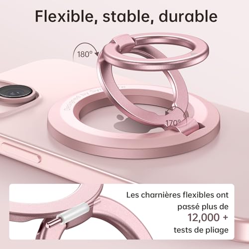 Anneau de support magnétique Syncwire ajustable et ultra mince rose