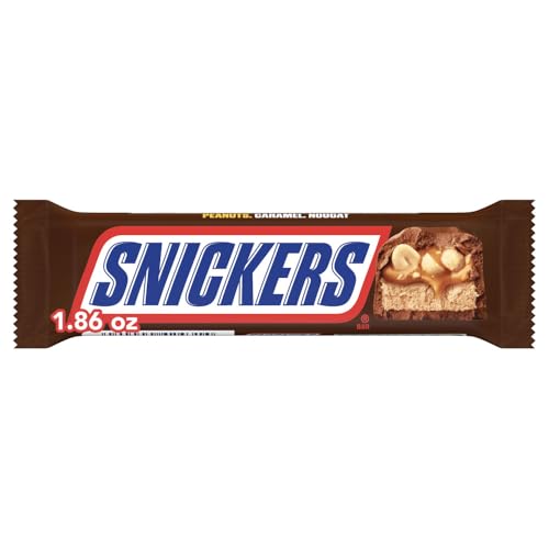 Snickers Nfl Football Tailgating Snack Milk Chocolate Candy Bar, Full Size, 1.86 Oz Bar (Packaging May Vary)