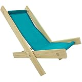 Wooden Toy Folding Camping Chair, Teal Fabric for Dolls, Stuffed Animals
