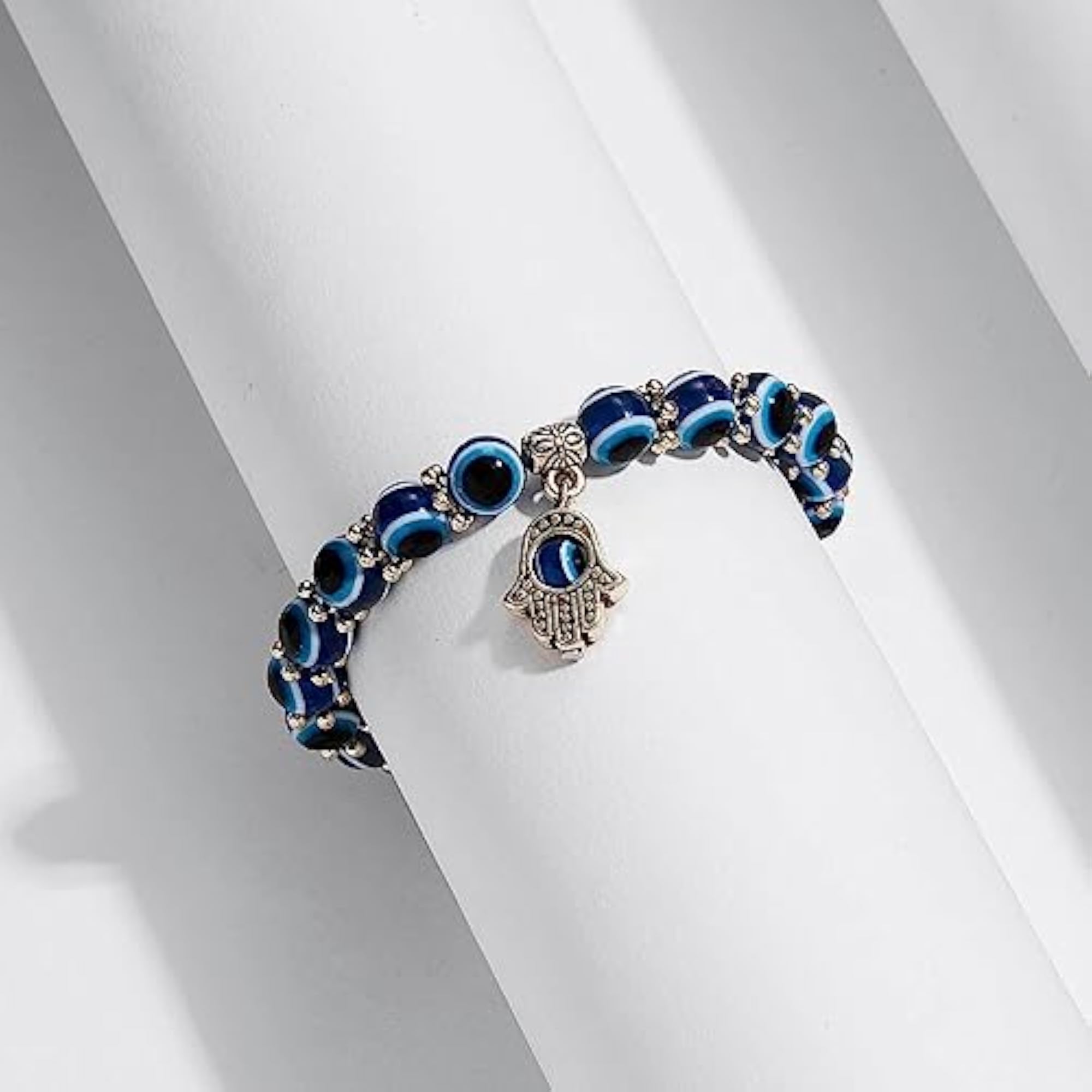 Evil Eye Silver Chain with Bracelet and Pendant Combo