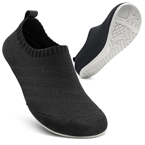 Sosenfer Hausschuhe Damen & Herren | Weiche hüttenschuhe mit Rutschfester Gummisohle | Atmungsaktive Unisex Pantoffeln| Bequeme Barfußschuhe für Zuhause Badezimmer & Hotel