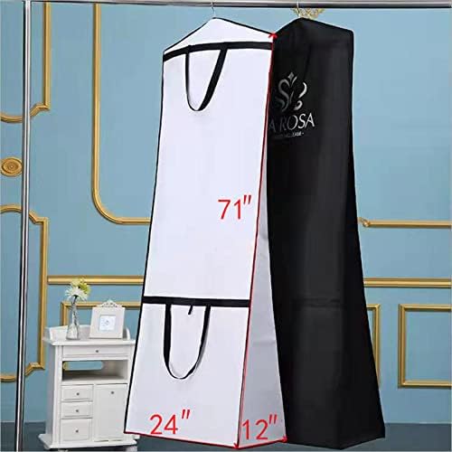 SLSP Wedding Dress Garment Bag with dimensions labeled