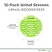 Modern Industrial Urinal Screen Deodorizer 10-Pack - Mint-Scented Urine Odor Eliminator for Fresh-Smelling Restrooms - Fits Most Commercial Urinals - Minimize Splash - Green