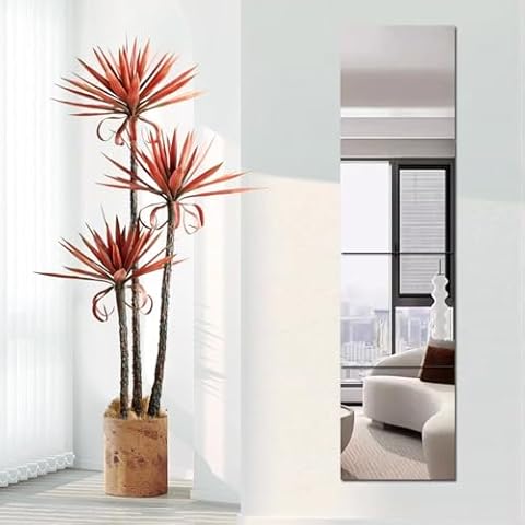 Full Body Length Acrylic Mirrors Stickers for Walls, 35x35cm Large 4pcs HD Mirror, Shatterproof Wall-Mounted Stick On Makeup Long Mirror Home Non Glass Safety Mirror Great for Baby Kids Playroom Cover
