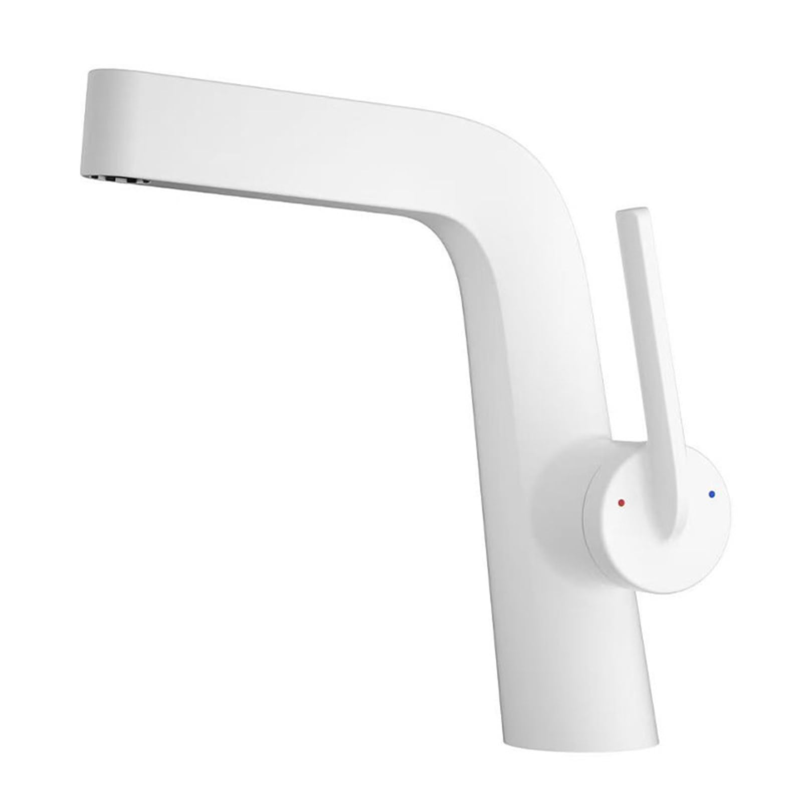 Biaoteng White Modern Mixer Tap Bathroom Sink Hot And Cold Taps For Bathroom Basin Brass For Bathrooms