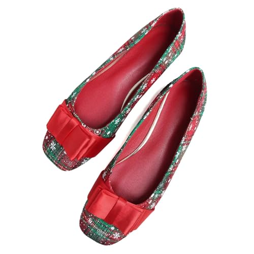 Image of ChaiRong Zhou Women Square Toe Ballets Flats Comfort Slip On Walking Shoes for Driving