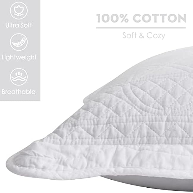 CHIXIN Classic Cotton Decorative Pillow - Euro Decorative with Ruffle - Cotton Filled - Pure White - Size (16 x 16)