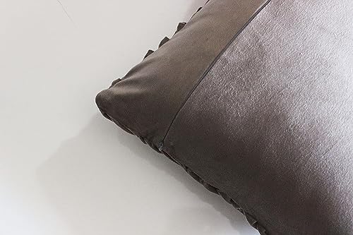 Image of Monstera Hut Corded Wavy Suede Dark Taupe Cushion Cover Pack of 1, (Cushion Cover 16x16inch) (40.6 x 40.6 cm)