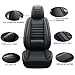HAITOUR Full Coverage Leather Car Seat Covers Full Set Universal Fit for Most Cars Sedans Trucks SUVs with Waterproof Leatherette in Automotive Seat Cover Accessories (Black)