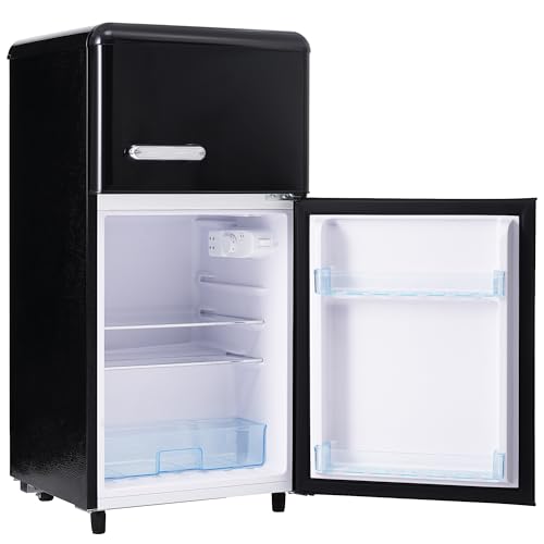 Emmtore Nevera vintage doble puerta superior