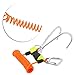 Tbest Pointer,Reef Hooks, Diving Reef Hook Stainless Steel Reef Hook Diving Hook Safety Accessories with Spiral Coil Lanyard Quick Release Buckle (Orange)