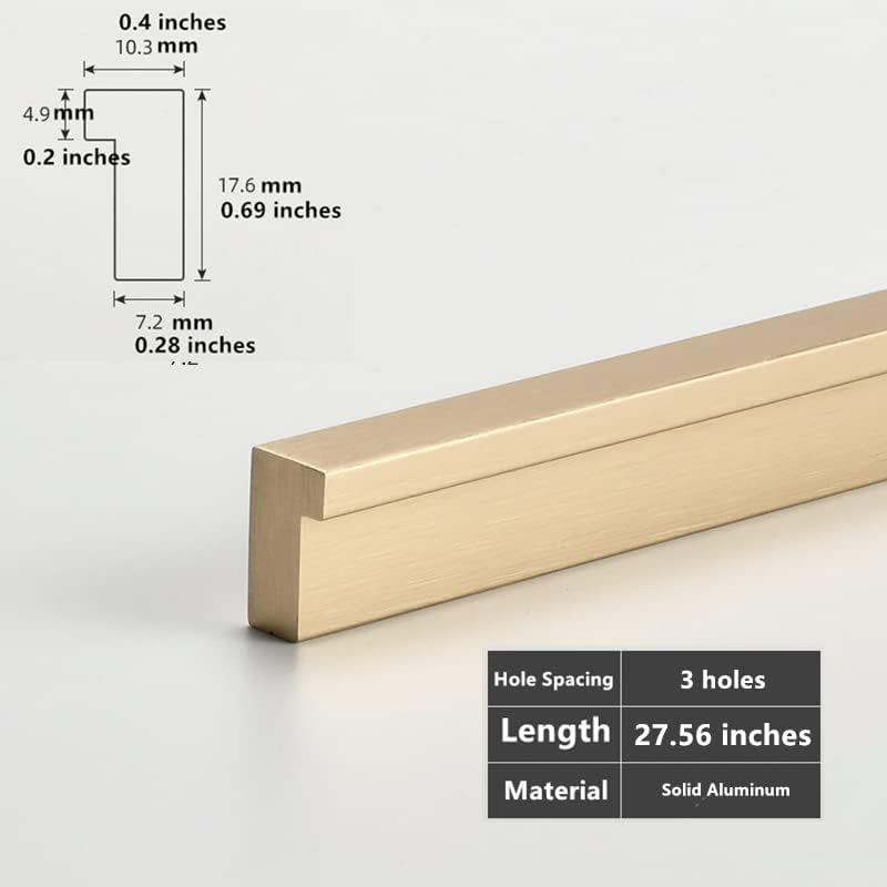 foezoe 10 pack kitchen cabinet pulls - kitchen cabinet handles for dresser drawers - l-shaped cross sections (27.56 inches,gold) 27.56 inches gold