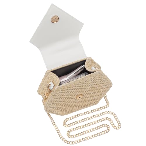 Straw Crossbody Bag for Women Cute Shoulder Handbag Summer Beach Bag Purse with Tassel4