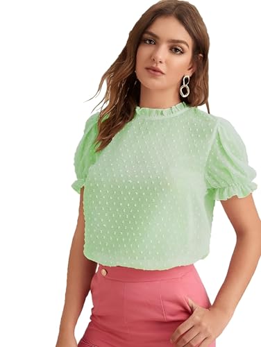 Image of Sidhidata Regular Fit Georgette Butty Pattern Casual Top for Women's & Girl's