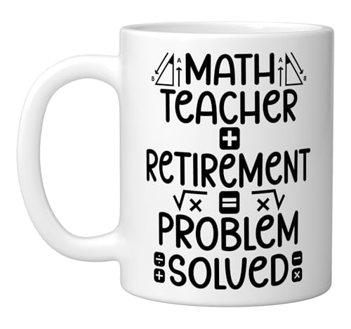 Taza de Cerámica para Maestros de Matemáticas Jubilados 11 oz miniatura 1