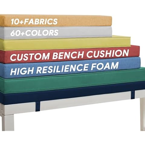 Parkerly Bench Cushion,Custom Bench Cushions for Outdoor Furniture Double Piping Waterproof Patio Bench Seat Cushion Multiple Thickness Soft and Comfortable Sponge Pad (100+ Colors) Cover
