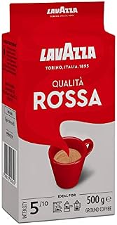 Lavazza Qualità Rossa, Ground Coffee Espresso, Arabica and Robusta Medium Roast 500 g Pack
