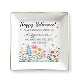 Schmuckschale für Frauen, Blumenmuster, 10,2 cm, Keramik-Schmucktablett, Geschenk für Kollegen, Freunde, Lehrer, Krankenschwestern – Andenken für Frauen, Mutter, Oma, Schwester