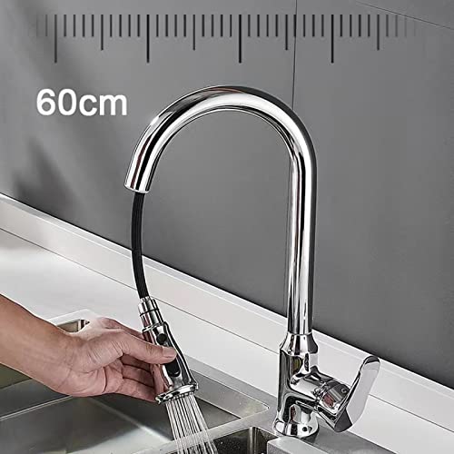 Grifo de fregadero de cocina con 2 modos de agua y manguera extensible monomando 4