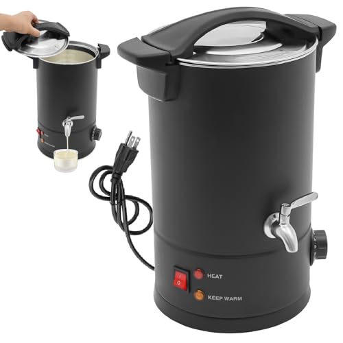 Pinelicorn 8L Candle Making Wax Melting Pot, 1200W Electric Candle Wax Melter Pot with Temperature Control(86-230°F), Stainless Steel Wax Warmer for DIY Candle (Black 8L)