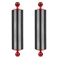 FEICHAO 2PCS D60mm 10/12 Zoll Auftrieb 447g / 550g Unterwassertauchfotografie Kohlefaserlampenarm Handheld 1 Zoll Doppelkugelkopf Verbesserte Version (10inch Red)
