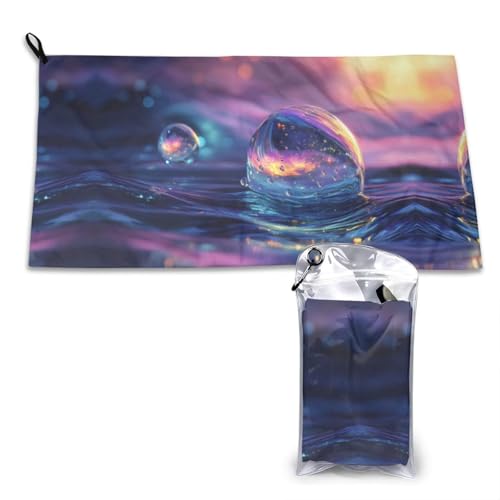 WZYWHJ Toallas de fibra ultrafina con estampado de gotas de agua de colores para deportes, fitness y secado rápido son adecuadas para actividades de gimnasio