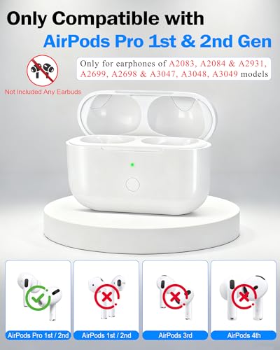 Image of Replacement Charging Case Compatible for AirPods Pro 1 /2, White