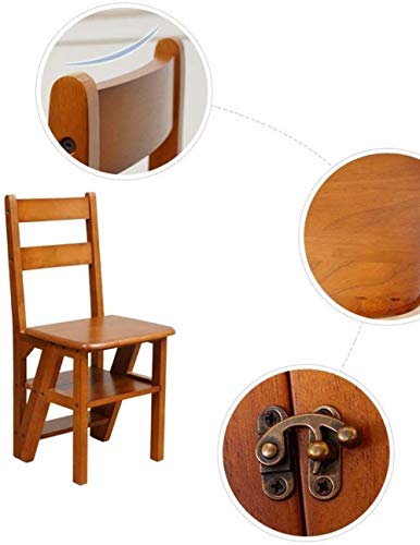 Taburete de escalera de madera con zapatero integrado y estante floral 3