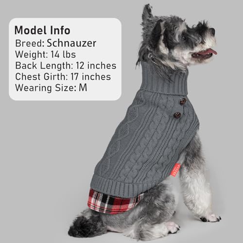 KYEESE Dog Sweater Soft Pullover Dog Sweaters for Small Dogs Male Warm Turtleneck Small Dogs Sweater with Gingham Patchwork Stretchy Knitwear Cat Clothes Comfy Pet Coat for Fall Winter Cold Weather - Image 5