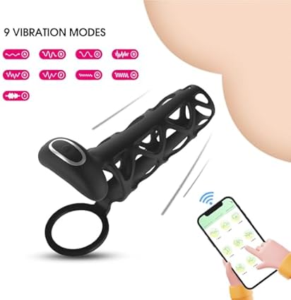Vibrador Anillos para pene masculinos portátiles, vibrador, jaula para pene de gel de sílice, Juguetes sexuales de restricción escrotal para testículos, vibrador retardante de eyaculación para hombres
