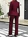 Casly Lamiit Womens 2 Piece Business Casual Outfits Dressy Blazer Jacket Wide Leg Work Pant Suit Sets Ladies Office Formal Clothing Wine Red M