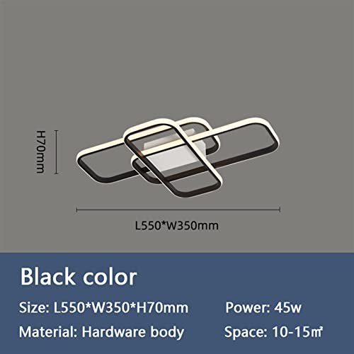Plafonnier LED moderne grand format éclairage anti zone ombre salon - 2