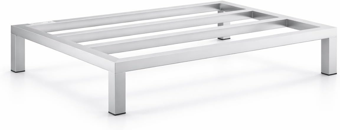 W 24" x L 36" x H 8" Heavy Duty Aluminum Dunnage Rack, NSF Certified Floor Storage Platform for Commercial Kitchen, Walk-in Cooler, Freezer, Warehouse & Foodservice Organization