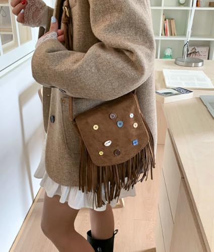 Suede Tassel Shoulder Bag Fringe Hobo Purse for Women Hobo Handbags Top Handle Handbag Funny Satchel 20253