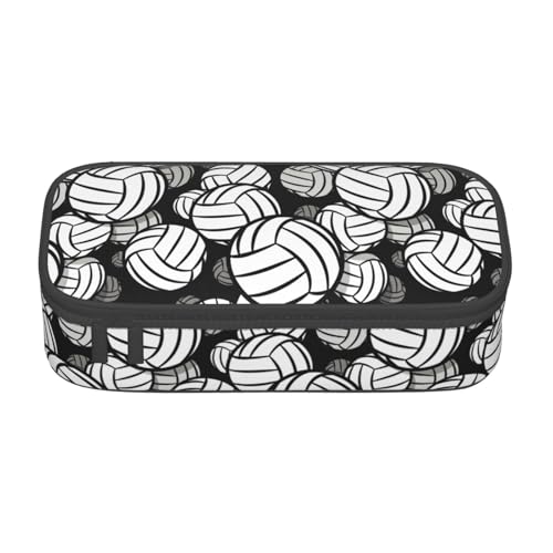 Image of Volleyball Ball Pattern Pencil Case Big Capacity Storage Pencil Pouch Stationery Bags With Zipper Portable Pen Holder Box Organizer For Boys Girls Teens Student College School Office Supplies