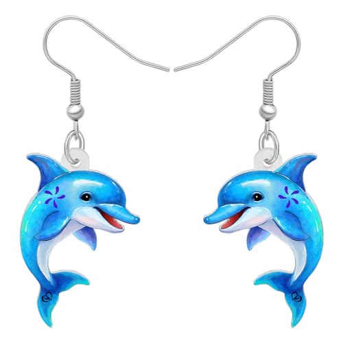 DALANE Acrylique Dauphins Boucles D'oreilles Gouttes Pendantes Animé Poisson Mer Océan Animaux...