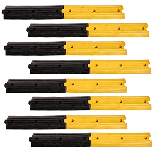 Image of LADWA 16 Piece, 8 Mtrs Plastic Rumblers Safety Speed Breaker in Black & Yellow Color for High Visibility - (8 Yellow & 8 Black)