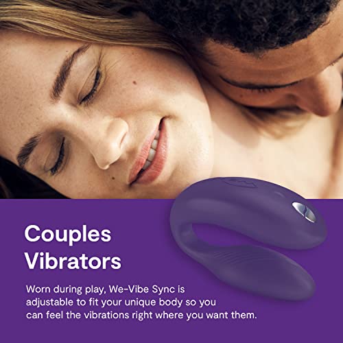 We-Vibe Sync 1 Remote Couples Vibrator - Vibrating Sex Toy for Couples - G-spot and Clitoris Stimulation - Waterproof - App & Remote Controlled - Rechargeable Toys for Sexual Adult Games - Purple