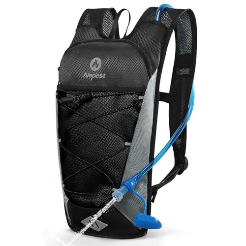 Nepest Hydration Backpack with 2L Water Bladder for Cycling, Water Backpack for Hiking Running, Lightweight Hydration Pack