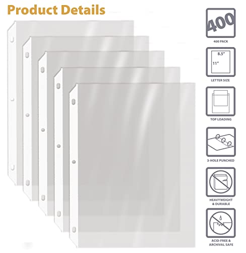 GOLD SEAL 400 Count Clear Heavyweight Poly Sheet Protectors8.5\" x 11\", Extra Sturdy, Secure Topload, 400 Boxed Sheet Protectors
